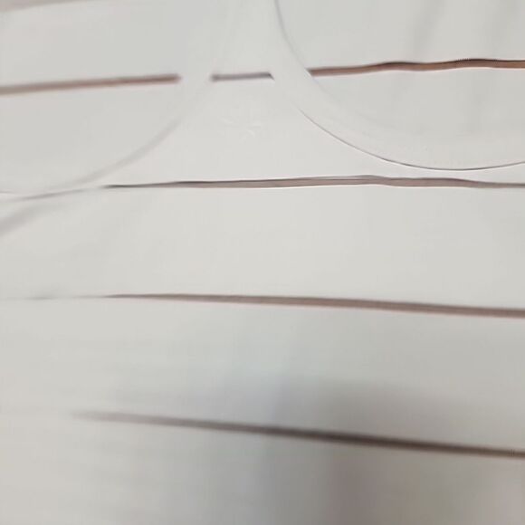 Athleta Women High Neck Shadow Stripe Chi Tank Top Light Gray Sz XS - Picture 6 of 10